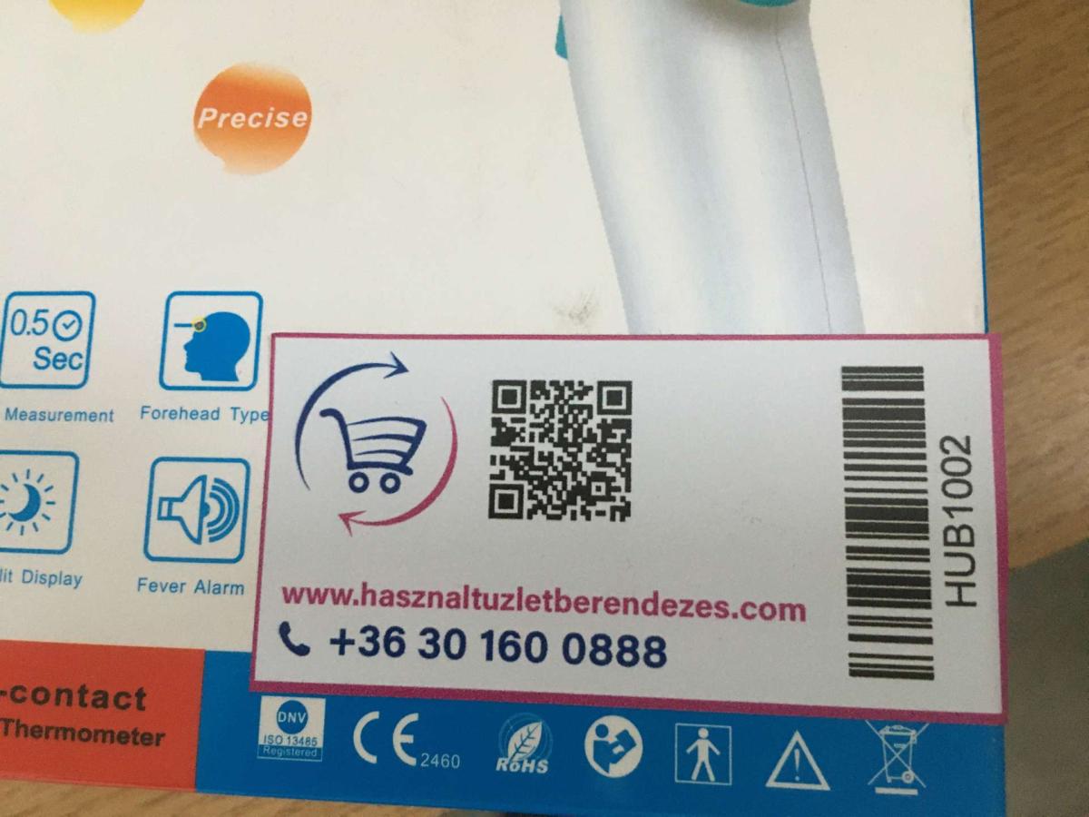 Érintés nélküli hőmérő, Brav IT-122, infravörös – termékfotó hátulról
