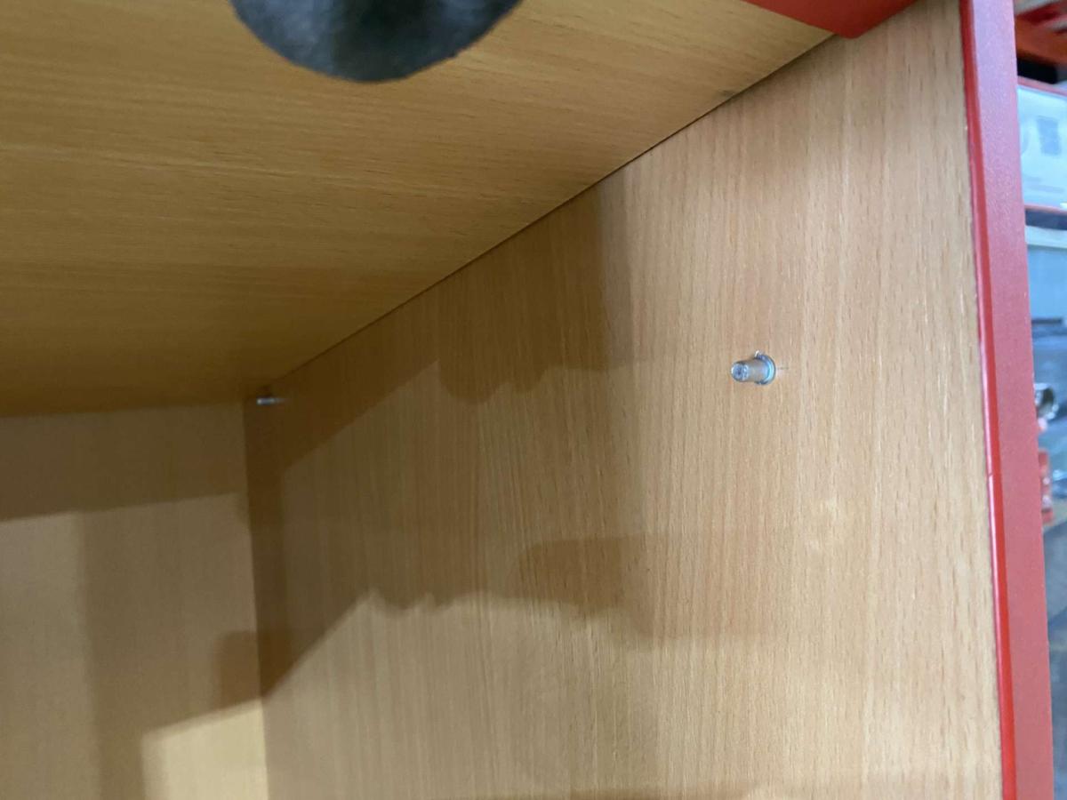 Tároló polc, egyedi, 5 sor polccal – termékfotó bal oldalról