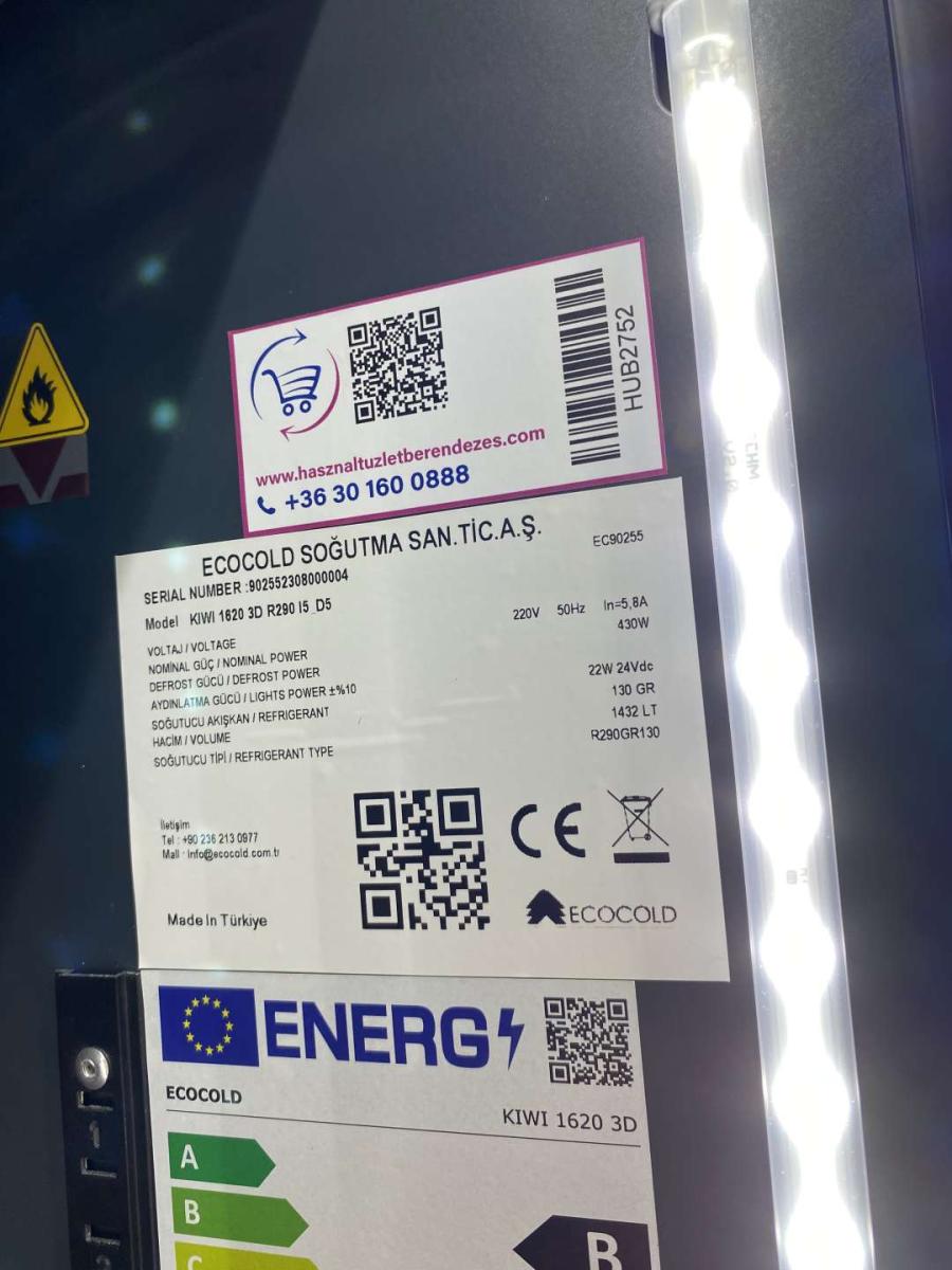 Új ECOCOLD KIWI 1620 3D beépített aggregátoros hűtő (+) – termékfotó hátulról