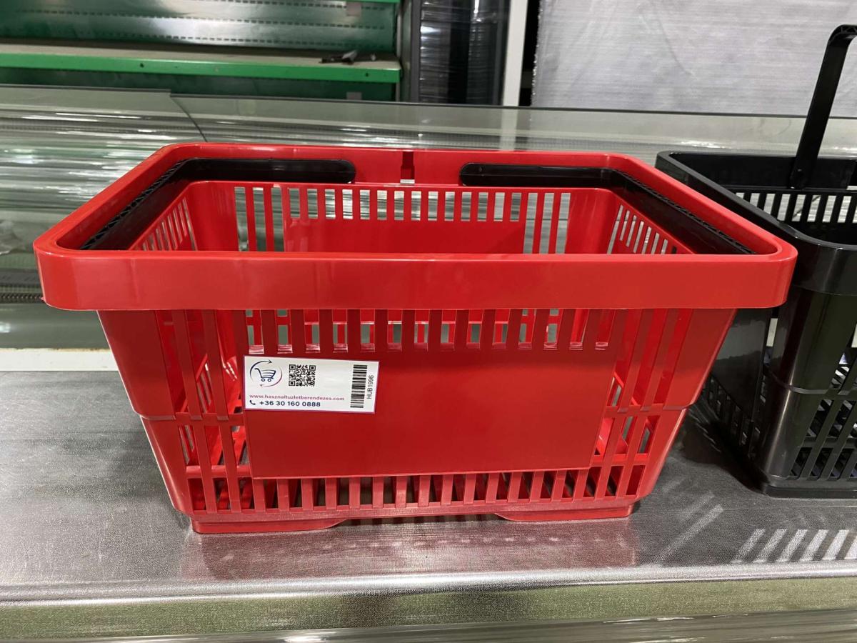 Új bevásárló kosár piros 22 literes – termékfotó elölnézet