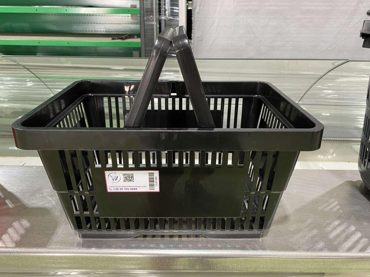 Új bevásárló kosár fekete 22 literes – termékfotó jobb oldalról