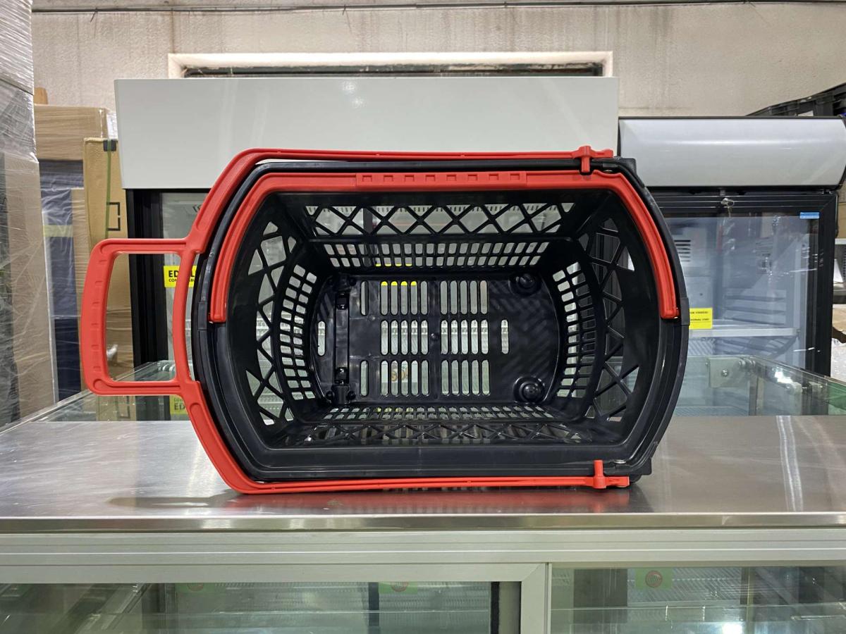 Új bevásárló kosár fekete 28 literes gurulós – termékfotó elölnézet