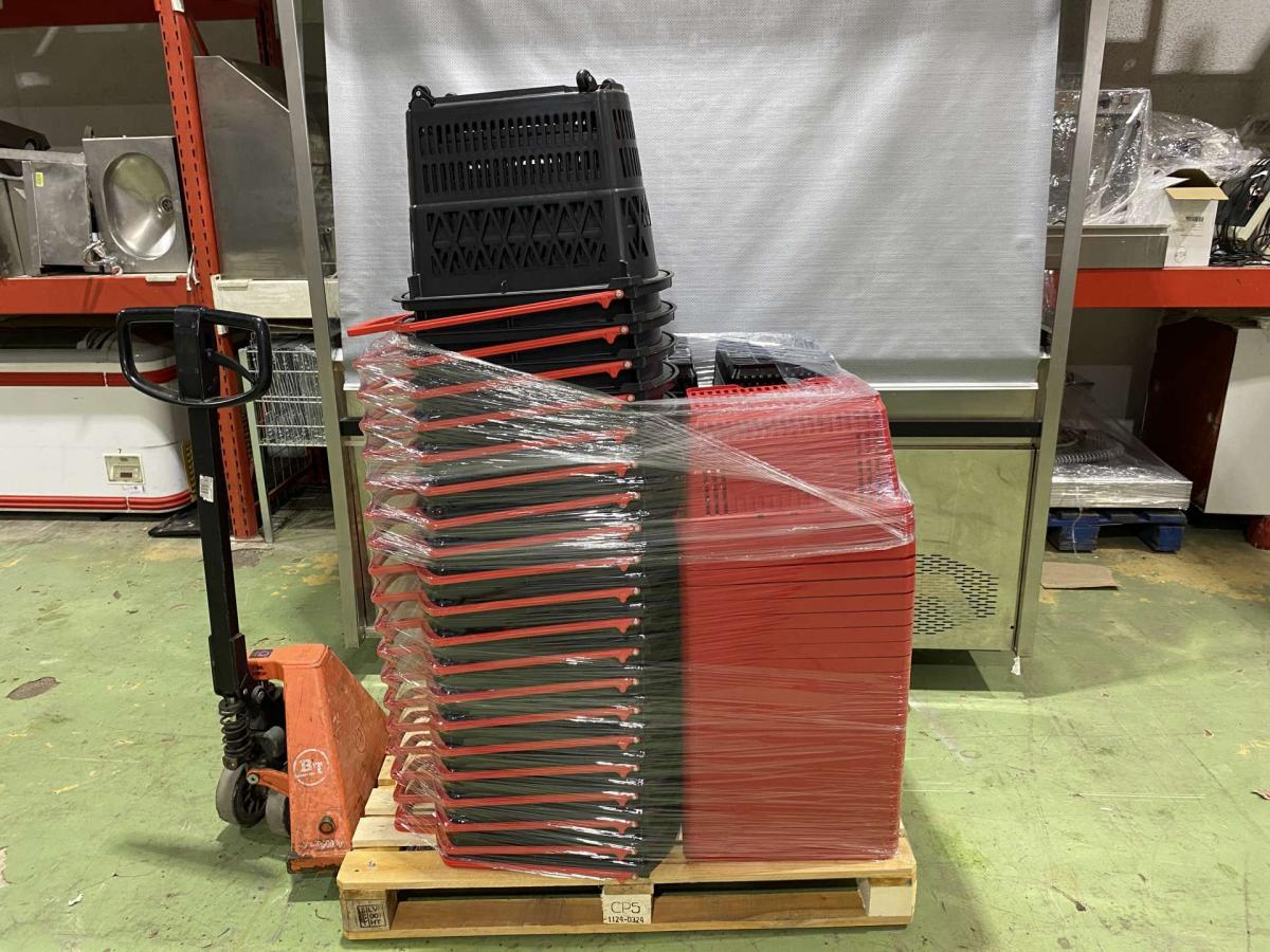 Új bevásárló kosár fekete 28 literes gurulós – termékfotó felülnézet