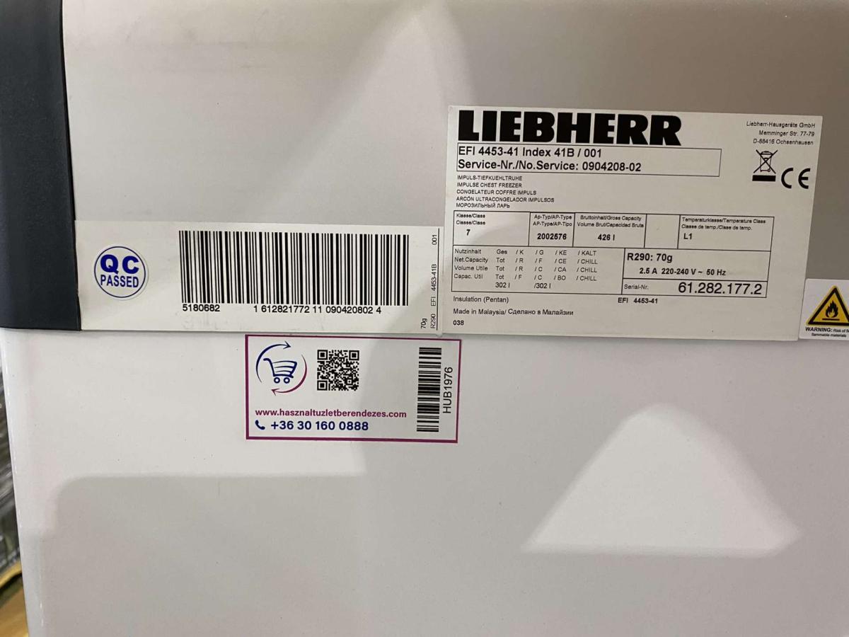 LIEBHERR EFI 4453 Fagyasztó láda - 426 liter – termékfotó jobb oldalról