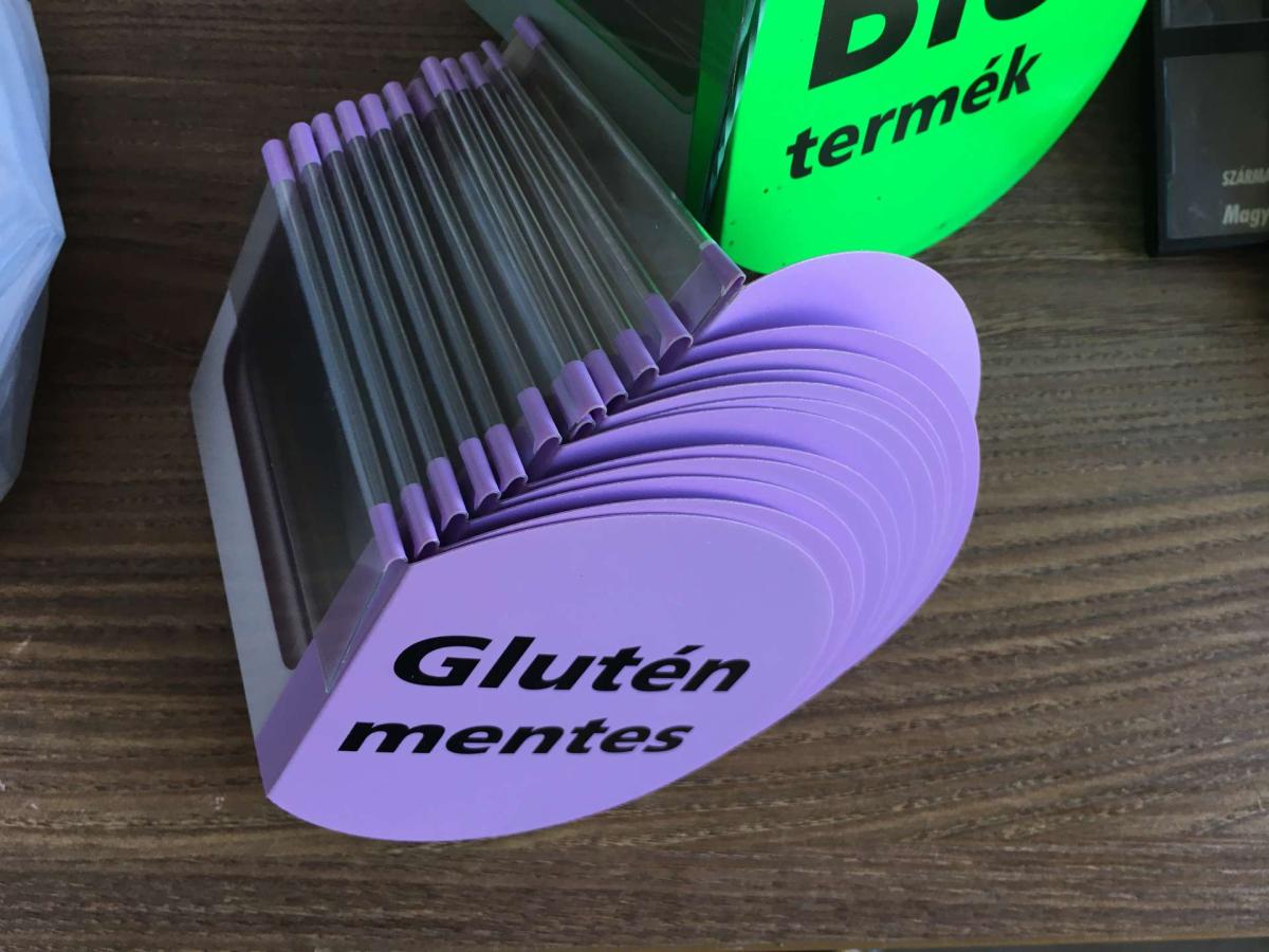 POS regalstopper, több fajta – termékfotó 45° nézet