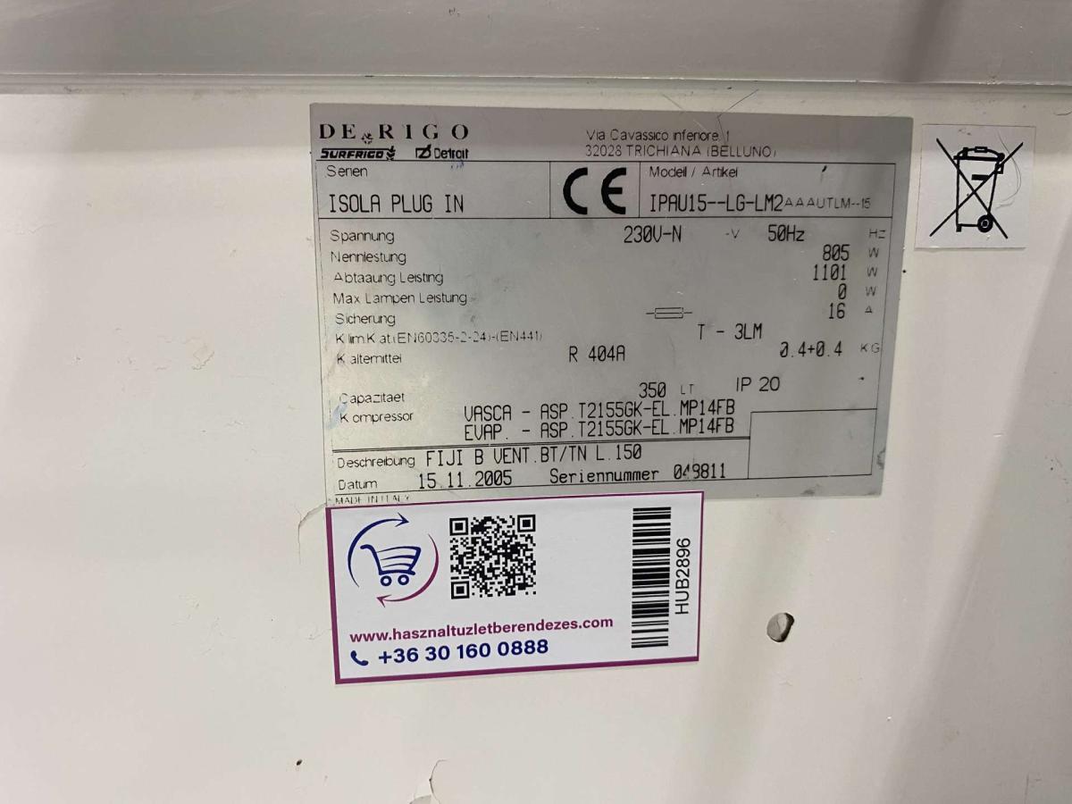 De Rigo FIJI B Vent. BT/TN L. 150 ISOLA hűtősziget – termékfotó 45° nézet