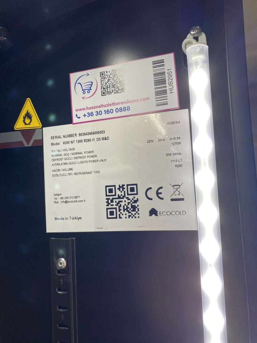 Új ECOCOLD Cherry M&amp;D NT 1300 2D (fagyasztó) beépített aggregátoros hűtő (-) – termékfotó jobb oldalról