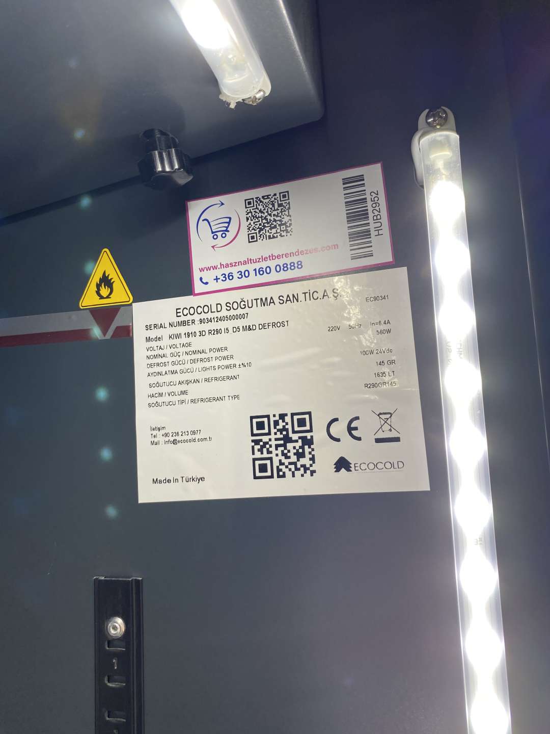 Új ECOCOLD KIWI M&D1910 3D beépített aggregátoros hűtő (+)