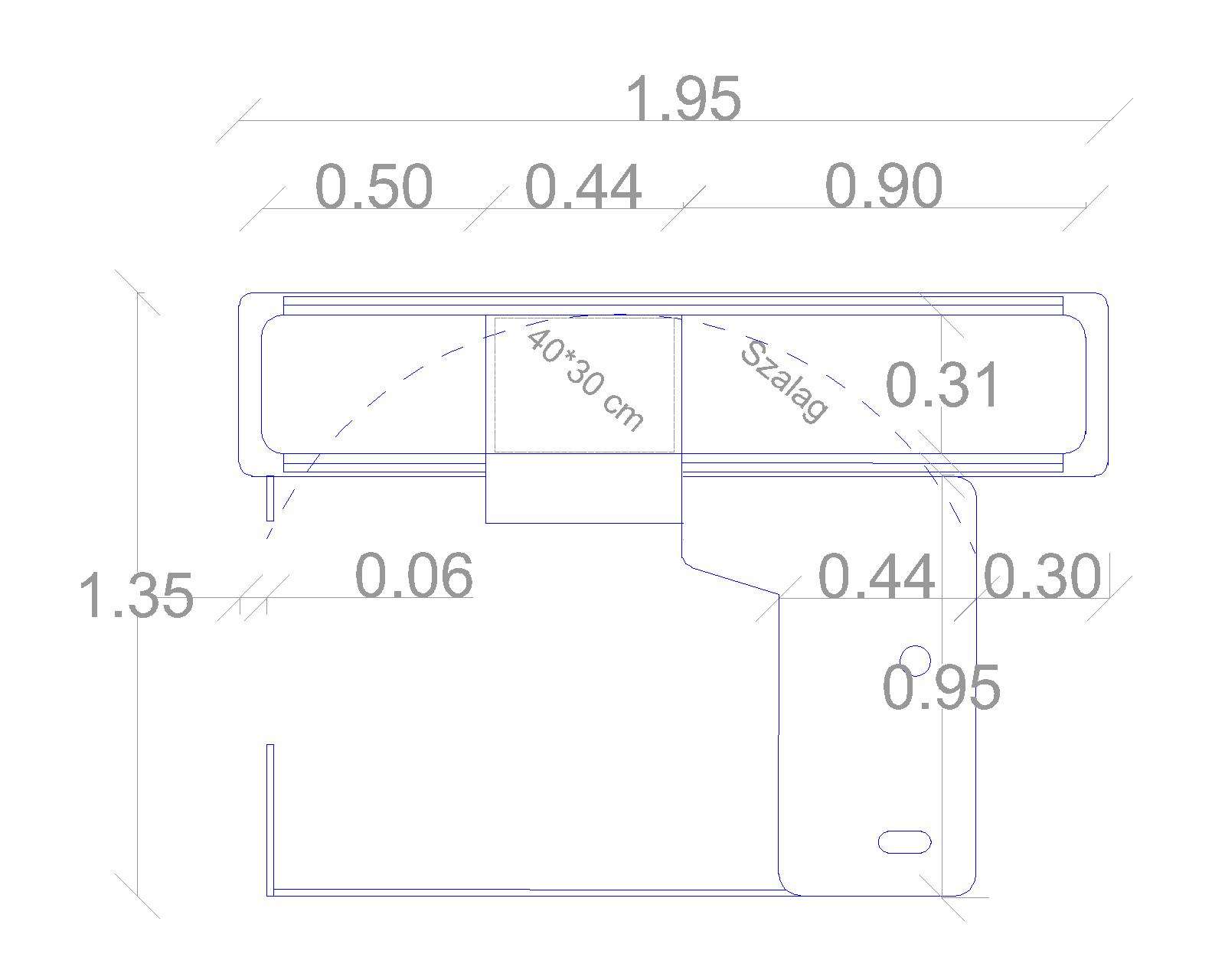 Kasszaasztal Pillen ( Szimpla elpakolós)