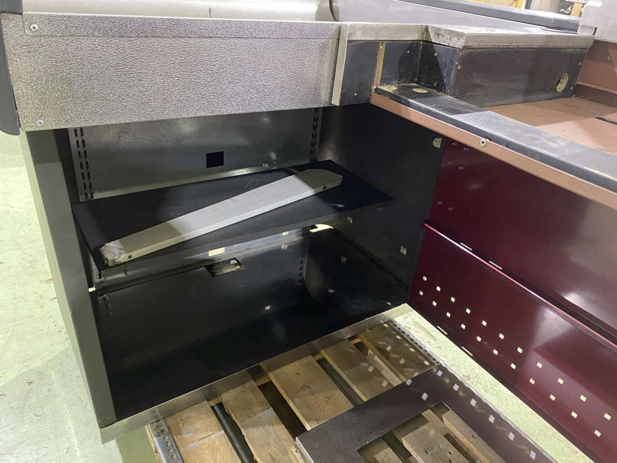 Kasszaasztal, Marsanz dupla elpakoló antracit-bordó – termékfotó alulnézet