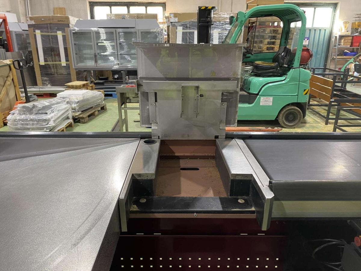 Kasszaasztal, Marsanz dupla elpakoló antracit-bordó – termékfotó részlet