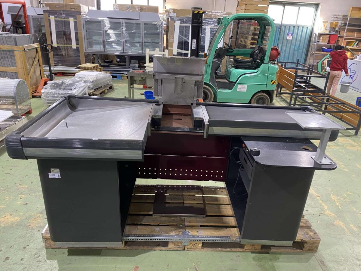 Kasszaasztal, Marsanz dupla elpakoló antracit-bordó – termékfotó (11. kép)