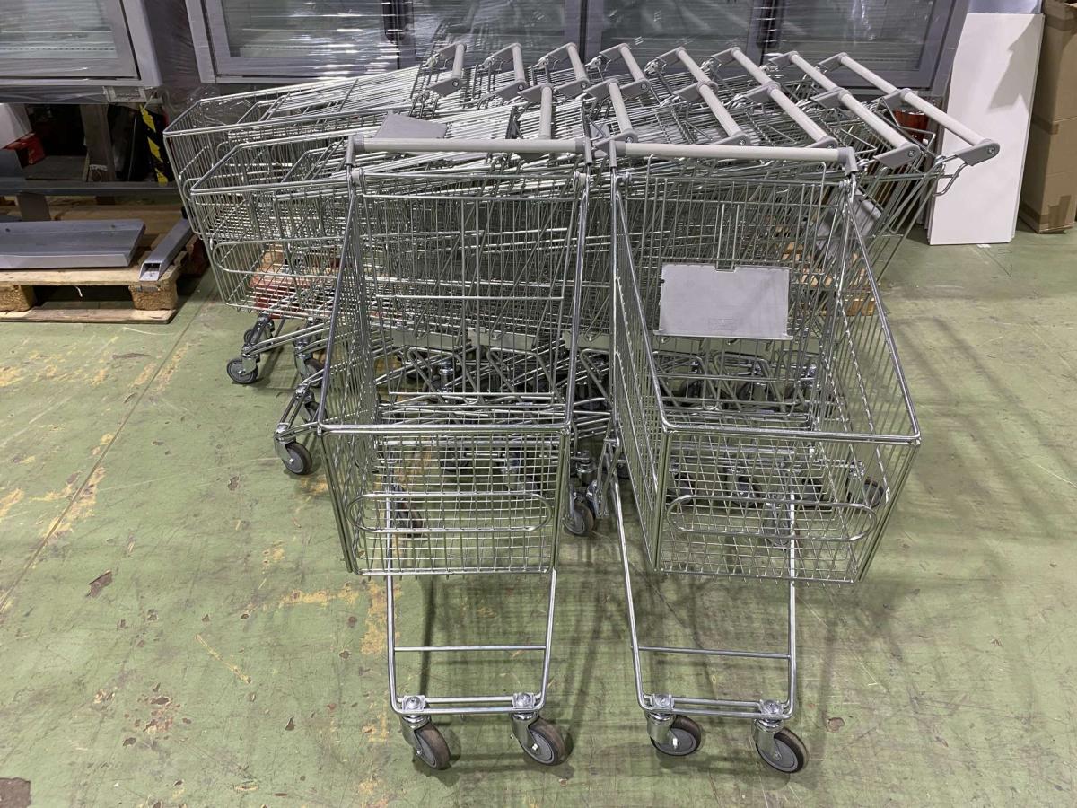 Felújított Marsanz bevásárlókocsi szürke műanyagokkal 100L – termékfotó felülnézet