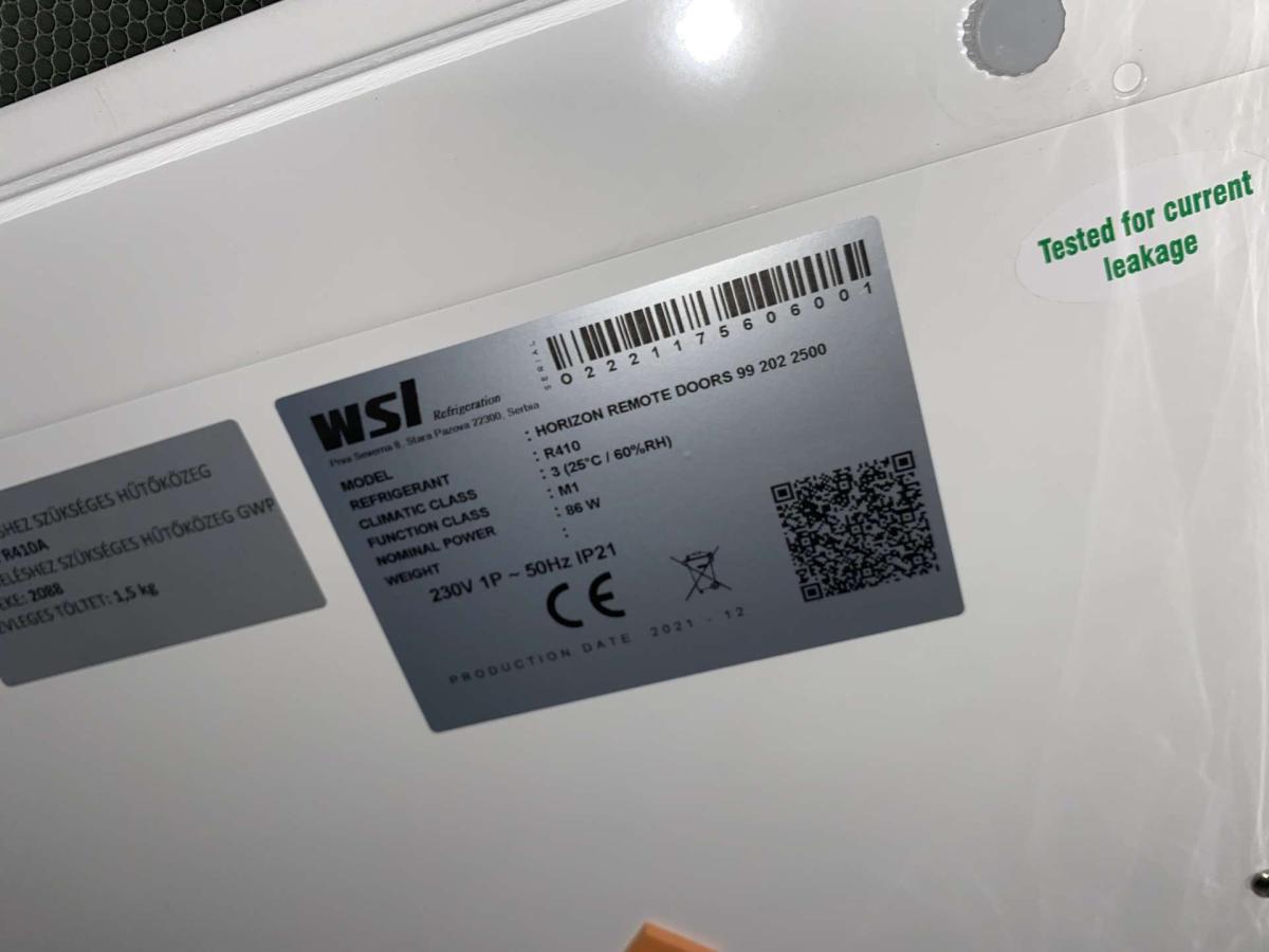 Új WSL - WANZL Horison falihűtő 2,5 méter – termékfotó (14. kép)