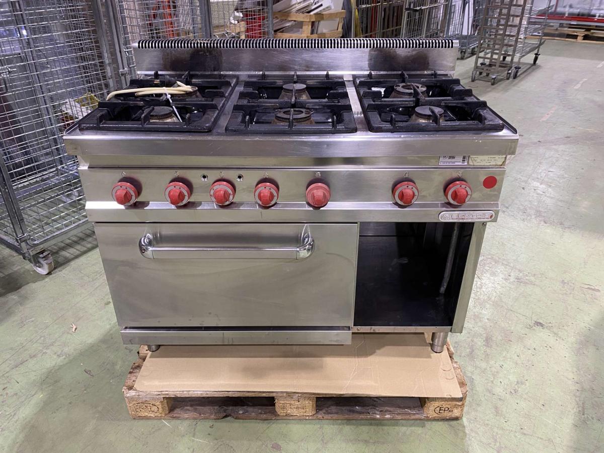 Bertos 6 égős tűzhely (G7F6+FE1) – termékfotó jobb oldalról