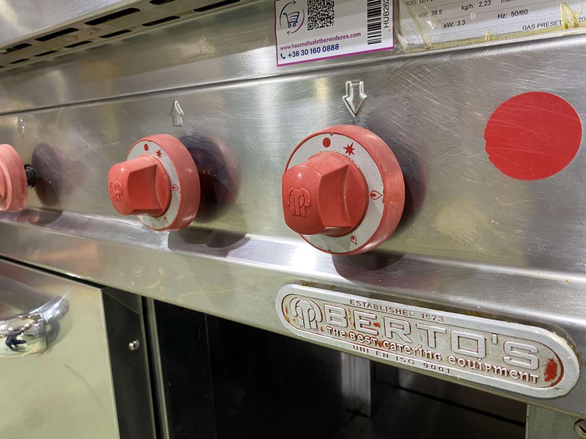 Bertos 6 égős tűzhely (G7F6+FE1) – termékfotó bal oldalról