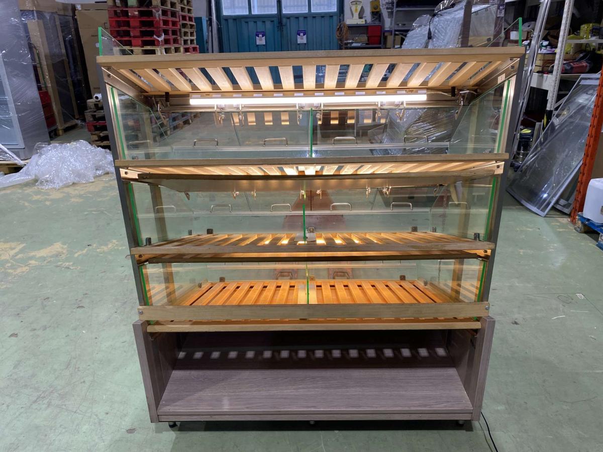 Pékárus állvány, önkiszolgáló, leheletvédős 125*93,5*152 – termékfotó részlet