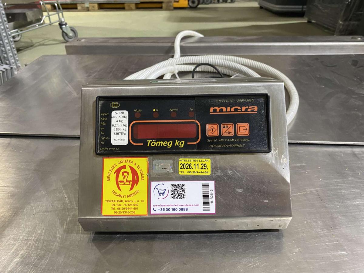 Lapmérleg, mázsa rozsdamentes kivitelben – termékfotó hátulról