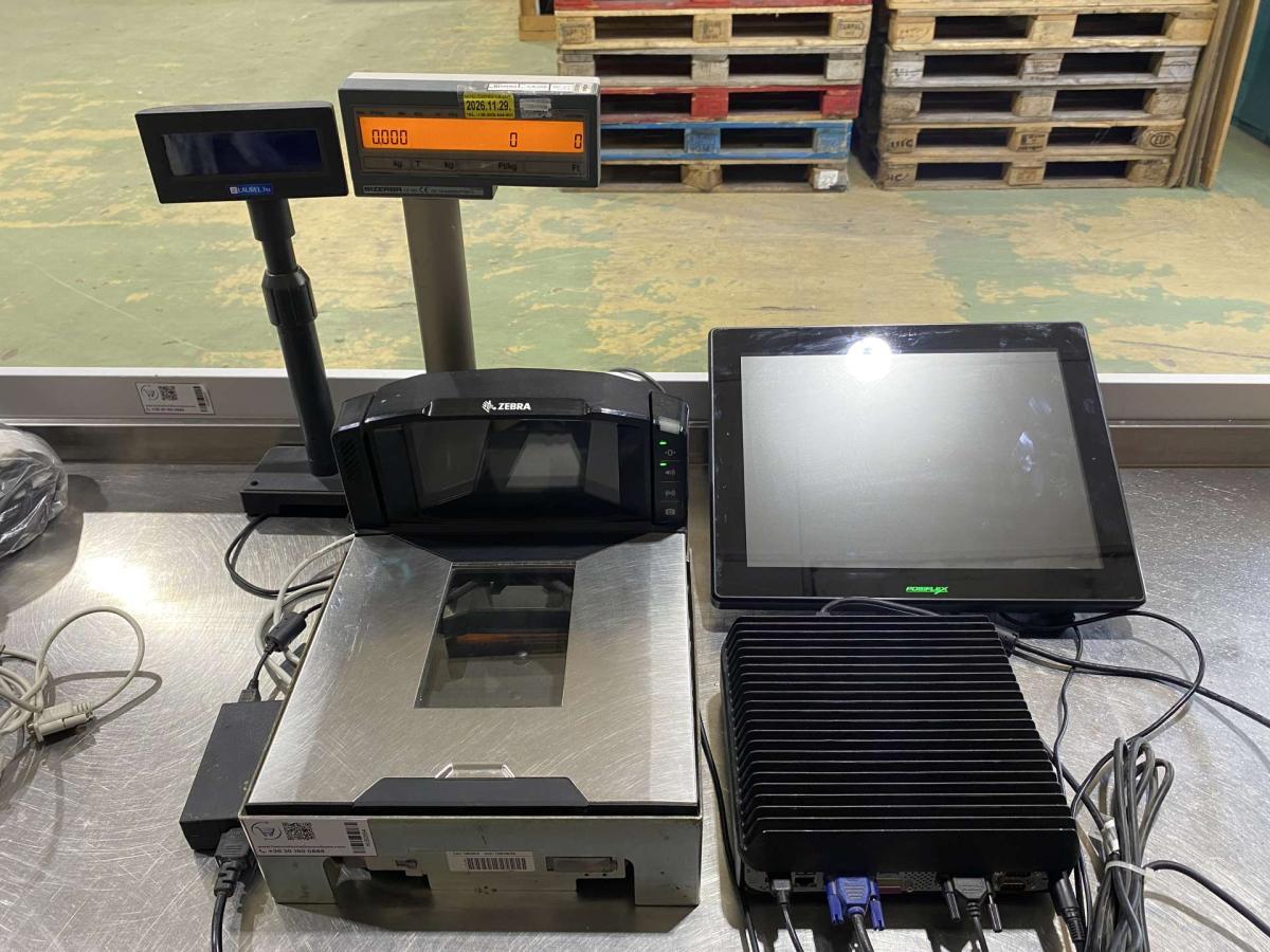 Kasszarendszer, mérlegszkenner Zebra, Bizerba, – termékfotó jobb oldalról