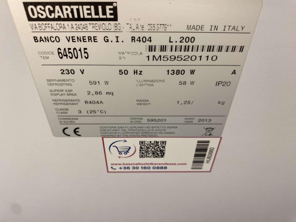 Oscartielle Venere falihűtő 195 – termékfotó jobb oldalról