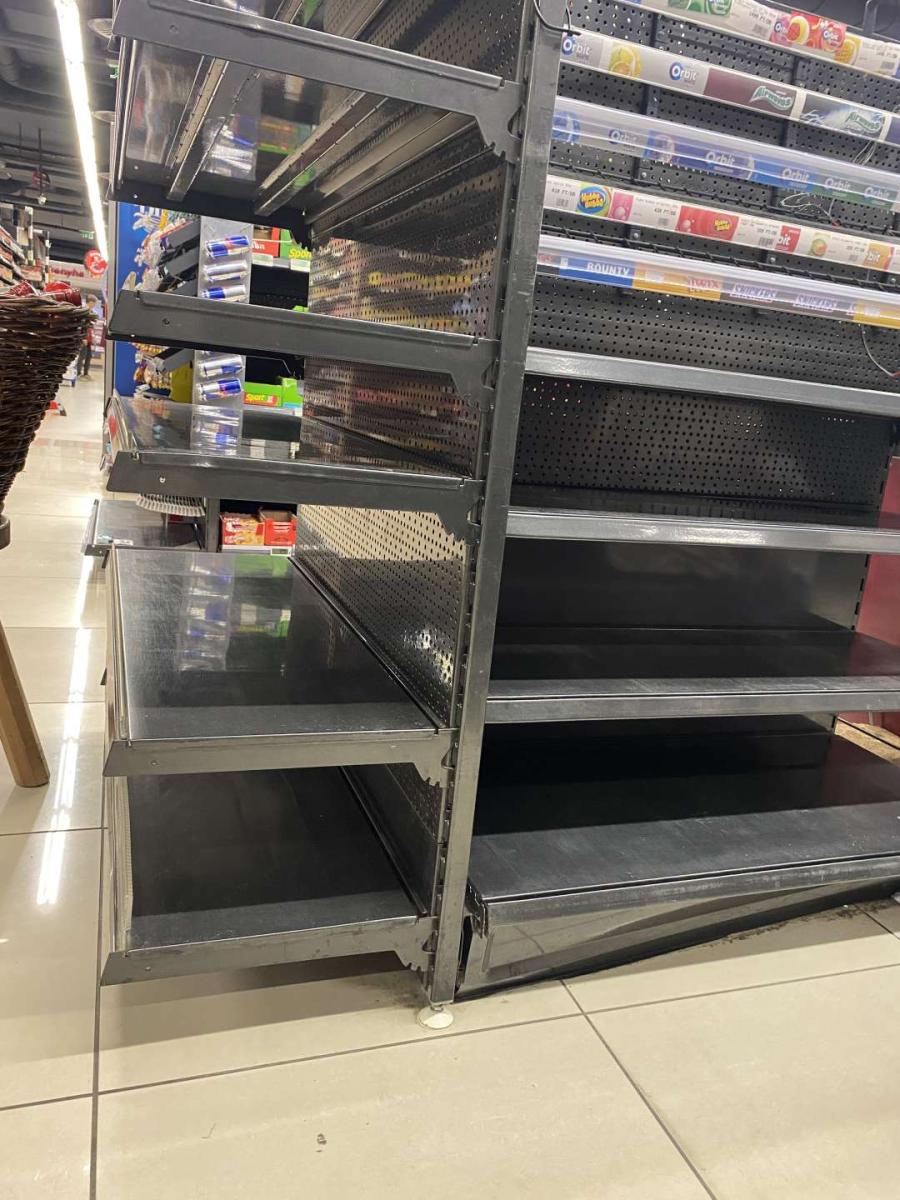 Kasszagondola, kasszaregál, kasszapolc – termékfotó hátulról