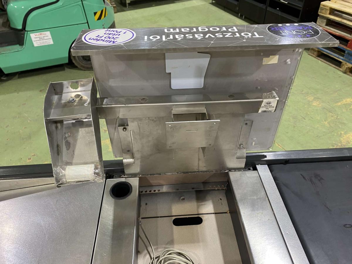 Kasszaasztal, Marsanz dupla elpakoló antracit-bordó_ – termékfotó 45° nézet