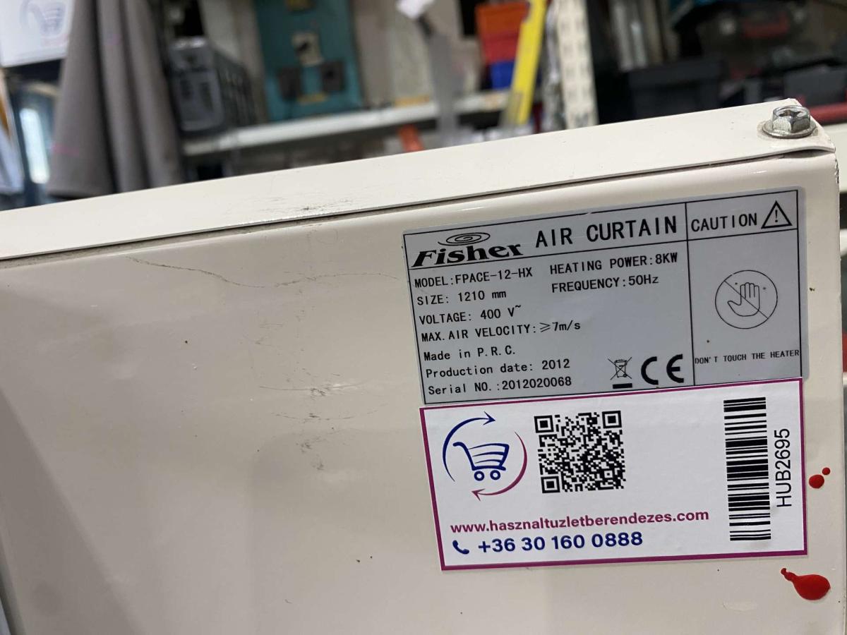 Fisher FPACE-12-HX légfüggöny elektromos fűtéssel (8kW, 1,2m) – termékfotó jobb oldalról