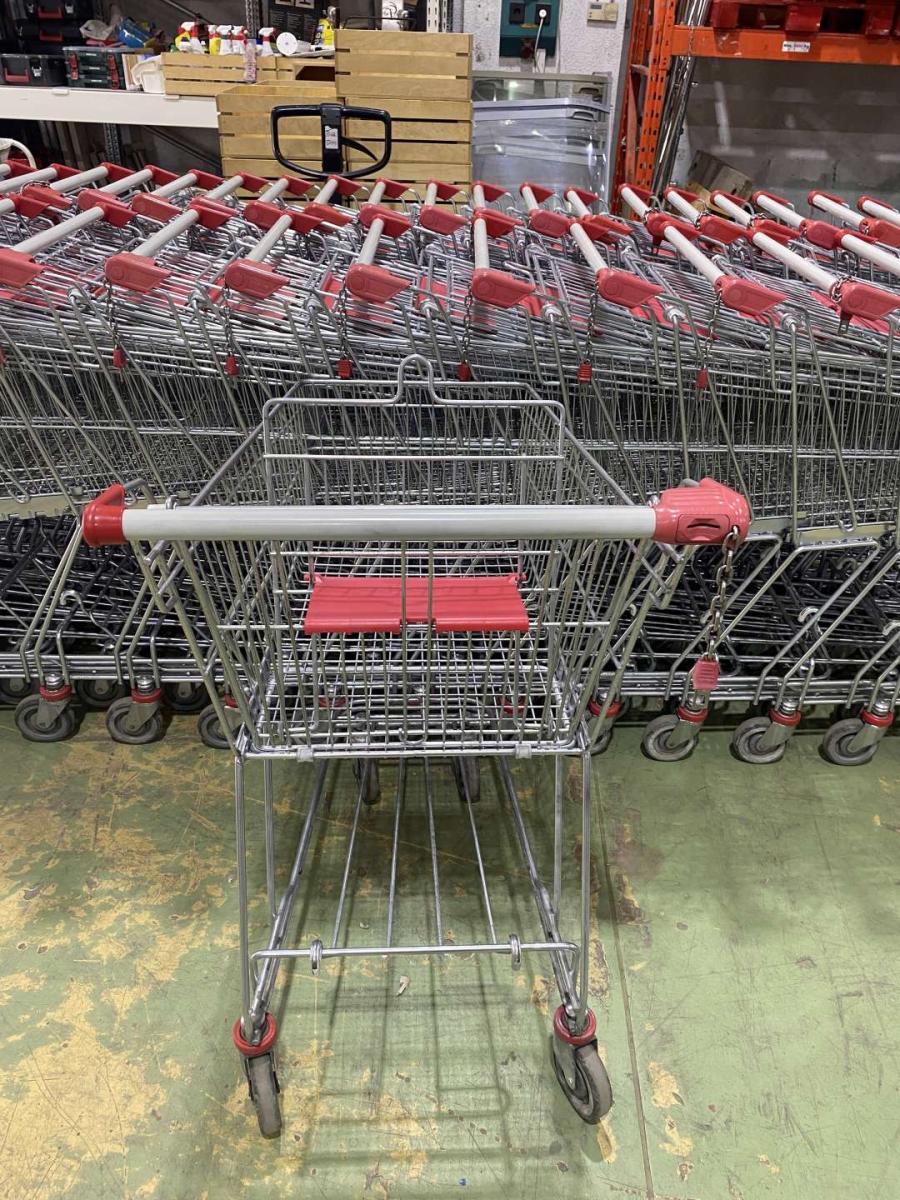 Wanzl D101 RC bevásárlókocsi szürke műanyagokkal – termékfotó hátulról