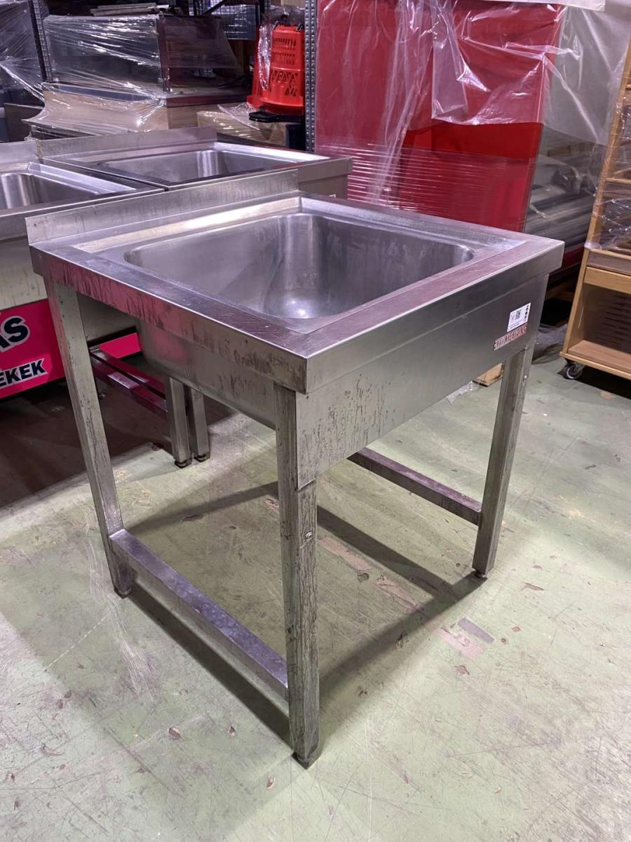 Rozsdamentes egymedencés mosogató – termékfotó bal oldalról