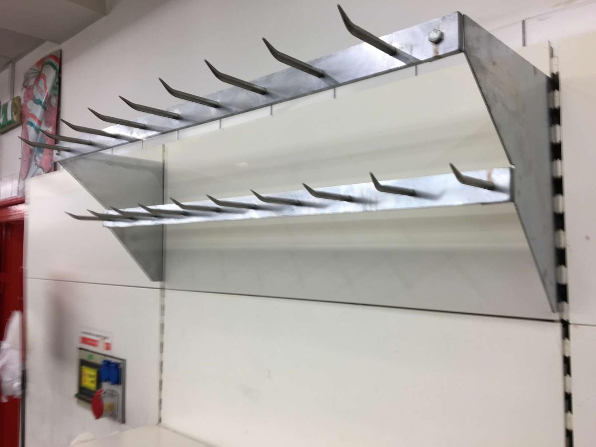 Horogsor, rozsdamentes – termékfotó felülnézet