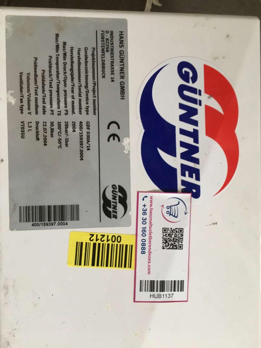 Elpárologtató Güntner GDF 030A/14 – termékfotó felülnézet