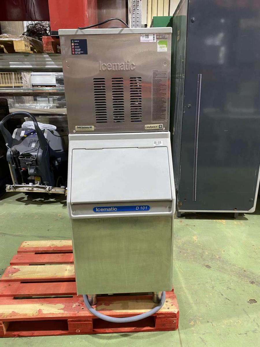 Jégkásagép Icematic F120 + D101 tartály; jéggép – termékfotó jobb oldalról