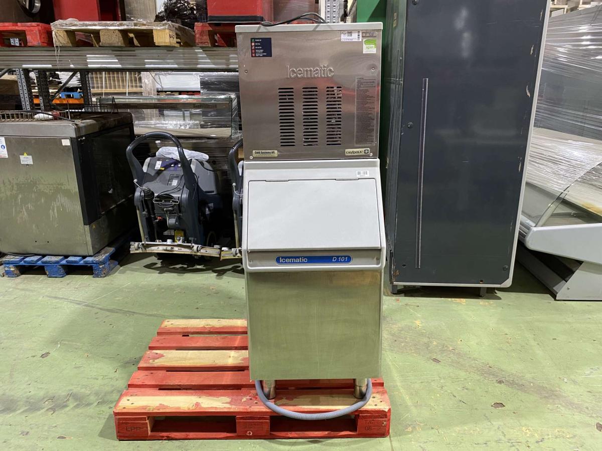 Jégkásagép Icematic F120 + D101 tartály; jéggép – termékfotó bal oldalról