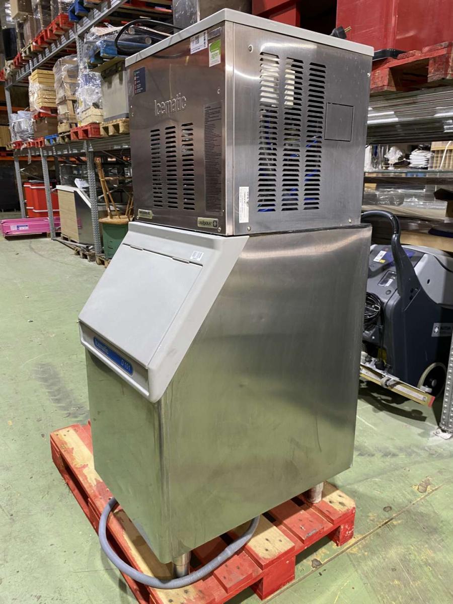 Jégkásagép Icematic F120 + D101 tartály; jéggép – termékfotó 45° nézet