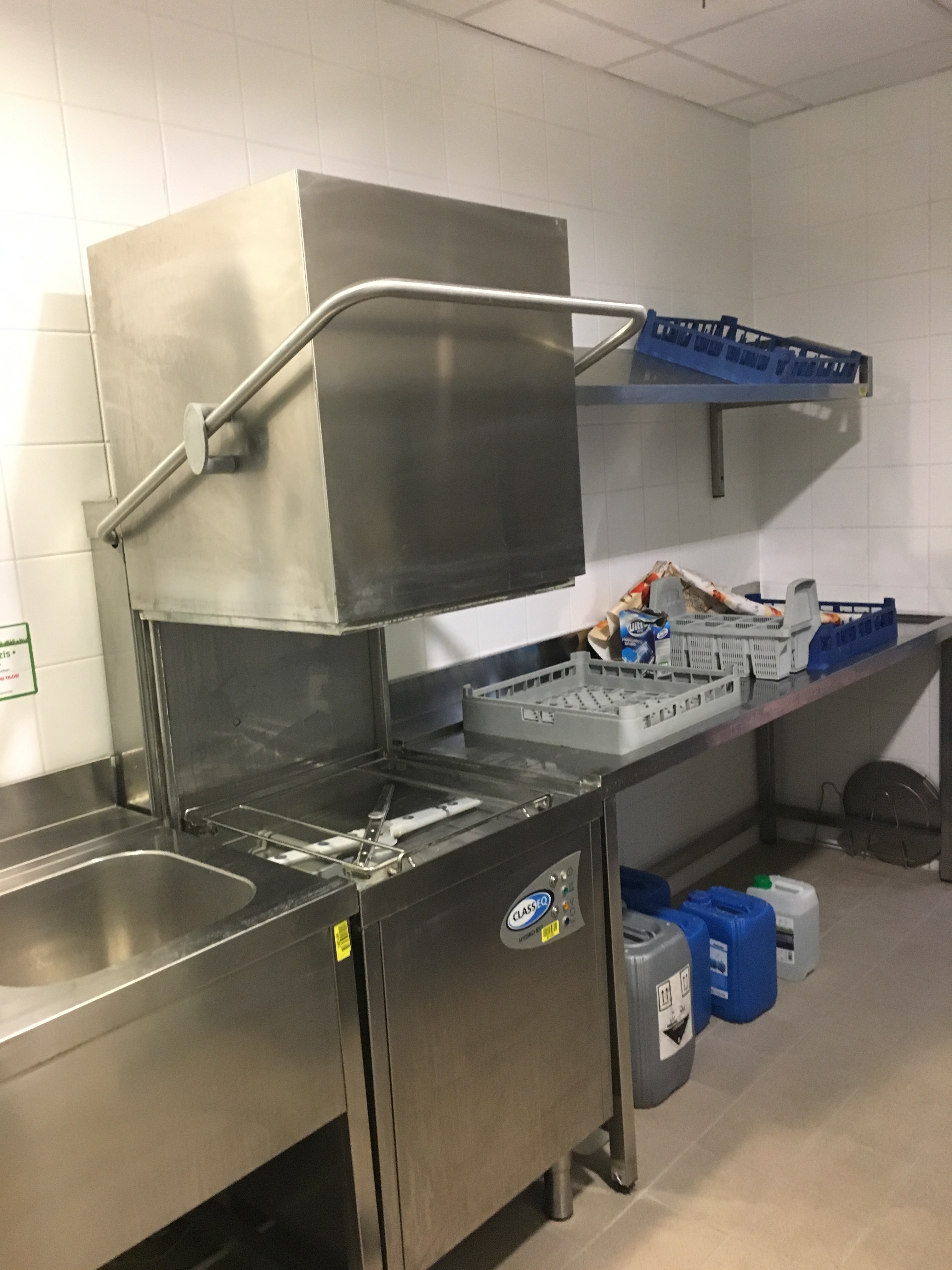 Rozsdamentes asztal kifutóasztal mosogatógéphez 200*70*85